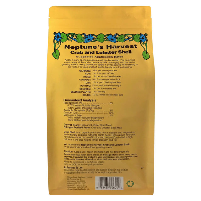 Neptune's Harvest Organic Fertilizer: Crab and Lobster Shell: 4 lb bag