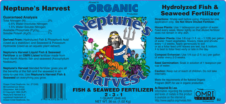 Neptune's Harvest Organic Liquid Fertilizer: Seaweed Blend: 1 qt