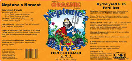 Neptune's Harvest Organic Liquid Fertilizer: Fish: 1 qt